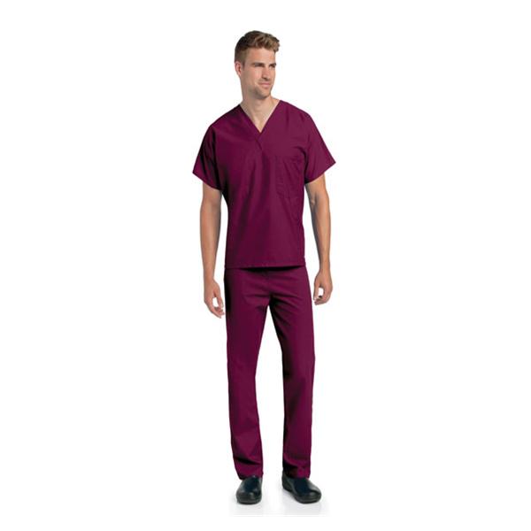 Landau Uniforms Shirt Scrub 7502 Unisex X-Small Wine Ea - 7502-RWP-XSM