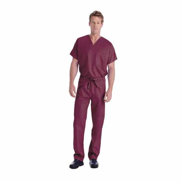 Landau Uniforms Shirt Scrub 7502 Unisex Medium Wine Ea - 7502-RWP-MED