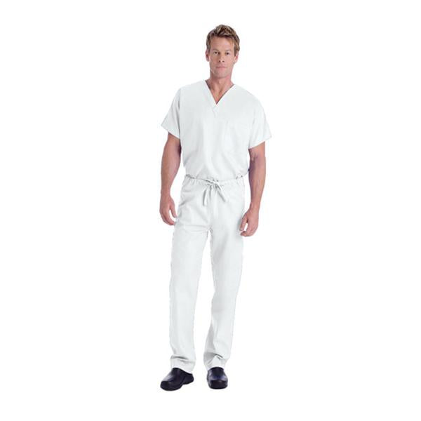Landau Uniforms Shirt Scrub 7502 Unisex Small White Ea - 7502-WWY-SML