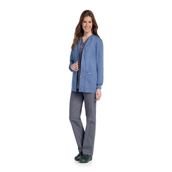 Landau Uniforms Jacket Warm-Up 65% Polyester / 35% Cotton Womens Ceil Blue X-Small 4 Pockets Ea - 7525-BCP-XSM