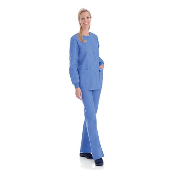 Landau Uniforms Jacket Warm-Up 65% Polyester / 35% Cotton Womens Ceil Blue Small 4 Pockets Ea - 7525-BCP-SML