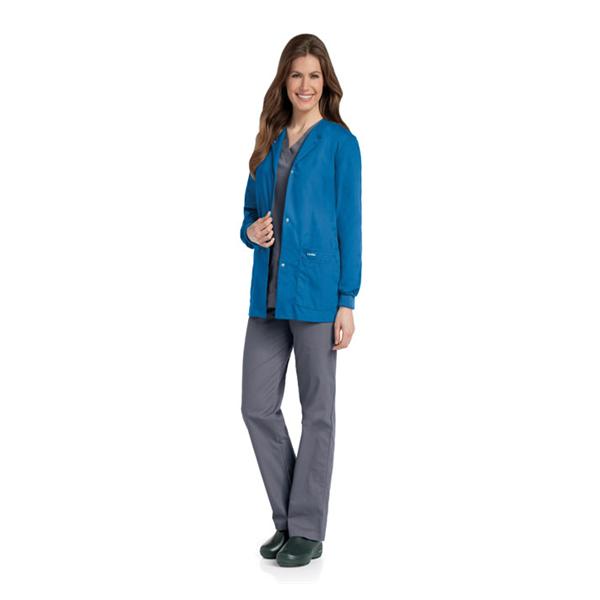 Landau Uniforms Jacket Warm-Up 65% Polyester / 35% Cotton Womens Royal Blue X-Small 4 Pockets Ea - 7525-BEP-XSM