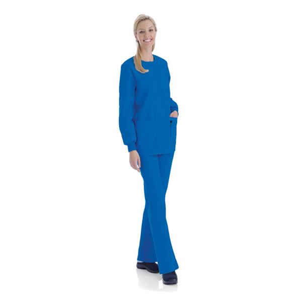Landau Uniforms Jacket Warm-Up 65% Polyester / 35% Cotton Womens Royal Blue Medium 4 Pockets Ea - 7525-BEP-MED