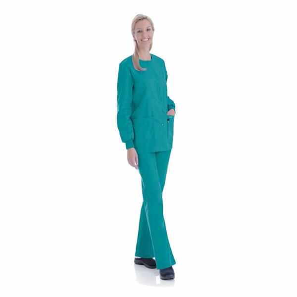 Landau Uniforms Jacket Warm-Up 65% Polyester / 35% Cotton Womens Teal 5X Large 4 Pockets Ea - 7525-BTP-5XL