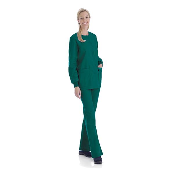 Landau Uniforms Jacket Warm-Up 65% Polyester / 35% Cotton Womens Hunter 3X Large 4 Pockets Ea - 7525-GHP-3XL