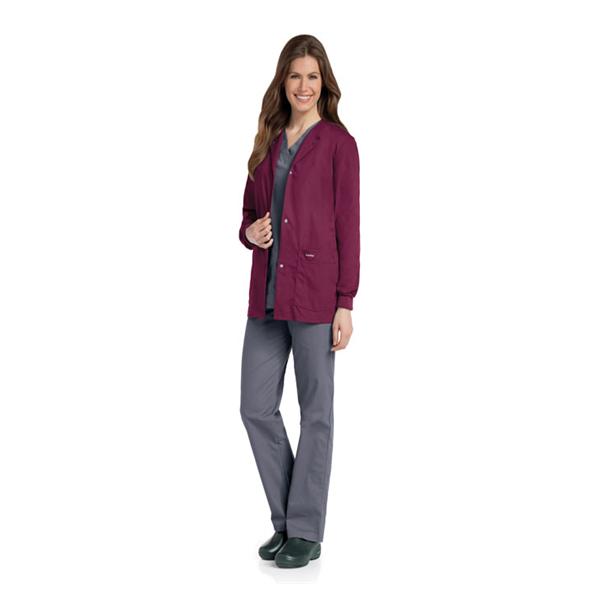 Landau Uniforms Jacket Warm-Up 65% Polyester / 35% Cotton Womens Wine X-Small 4 Pockets Ea - 7525-RWP-XSM
