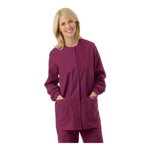 Landau Uniforms Jacket Warm-Up 65% Polyester / 35% Cotton Womens Wine 5X Large 4 Pockets Ea - 7525-RWP-5XL