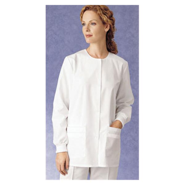 Landau Uniforms Jacket Warm-Up 65% Polyester / 35% Cotton Womens White Medium 4 Pockets Ea - 7525-WWP-MED