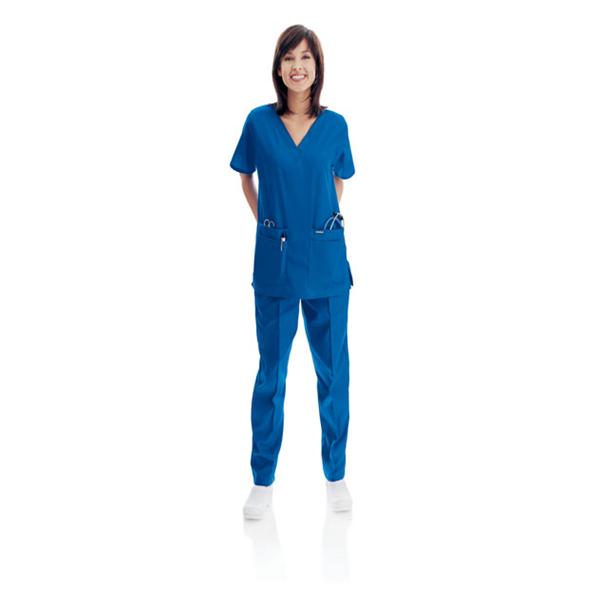 Landau Uniforms Shirt Scrub 8219 Womens Medium Royal Blue Ea - 8219-BEP-MED