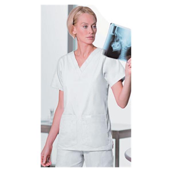Landau Uniforms Shirt Scrub 8219 Womens Small White Ea - 8219-WWP-SML