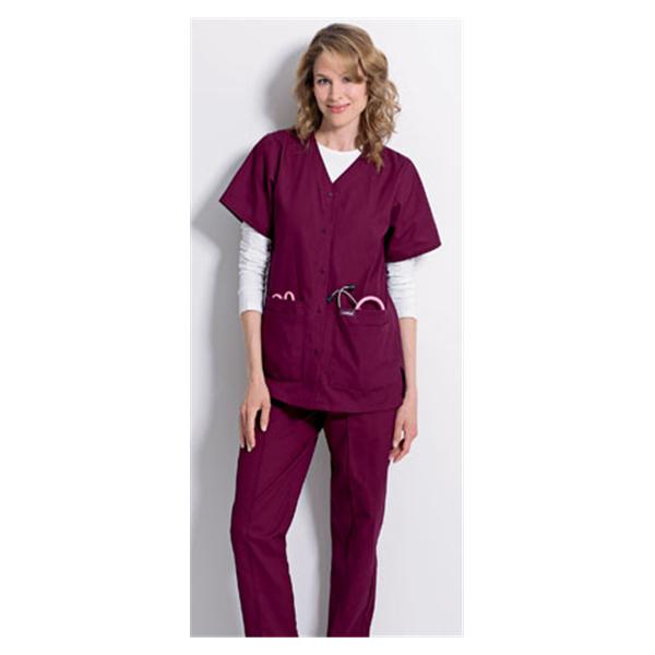 Landau Uniforms Shirt Scrub 8232 Womens Medium Wine Ea - 8232-RWP-MED
