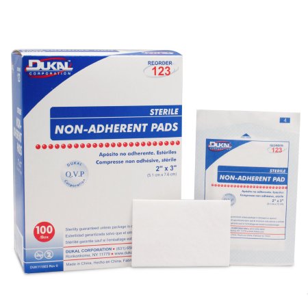 Dukal - Non-Adherent Dressing Rayon / Polyester 2 X 3 Inch Sterile - 123