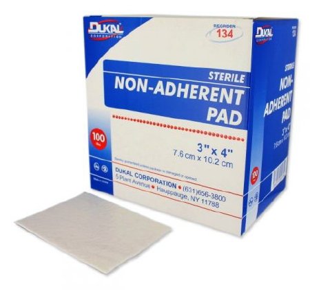 Dukal - Non-Adherent Dressing Rayon / Polyester 3 X 4 Inch Sterile - 134