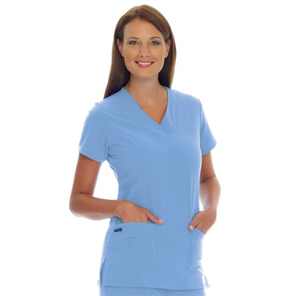 Jockey (TM) Scrubs Shirt Scrub Jockey 2206 Womens Large Ceil Blue Ea - 2206-046-L