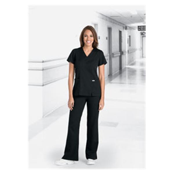 Grey's Anatomy (TM) Shirt Scrub Greys Anatomy 41101 Crossover Womens Large Black Each - 41101-01-L