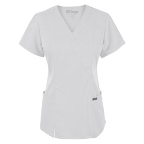 Grey's Anatomy (TM) Shirt Scrub Greys Anatomy 41101 Crossover Womens Large White Each - 41101-10-L