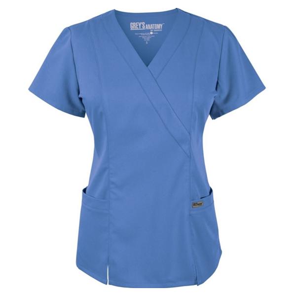 Grey's Anatomy (TM) Shirt Scrub Greys Anatomy 41101 Crossover Womens Medium Ceil Blue Each - 41101-40-M