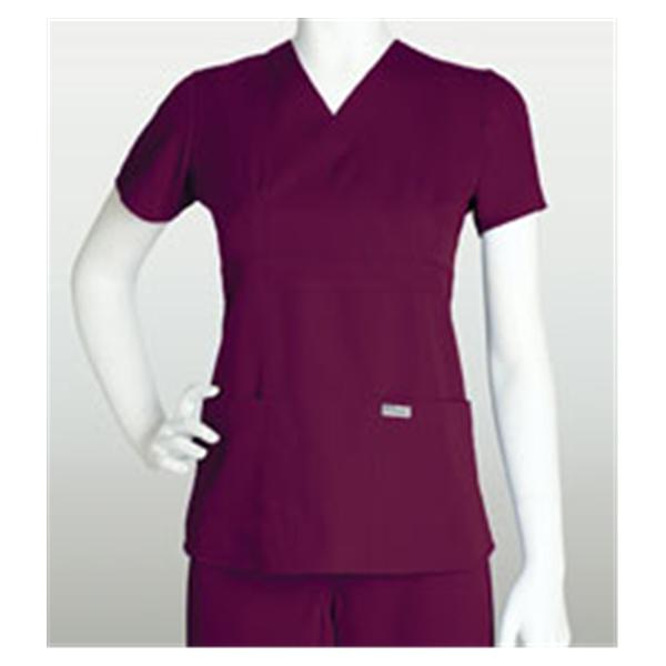 Grey's Anatomy (TM) Shirt Scrub Greys Anatomy 4153 Crossover Womens Small Wine Each - 4153-65-S