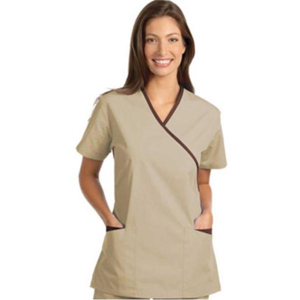 Fashion Seal Shirt Scrub Fashion Seal 7007 Womens Medium Tan / Chocolate Ea - 7007-M