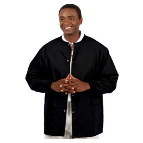 Fashion Seal Jacket Warm-Up 65% Polyester / 35% Cotton Unisex Black X-Large 2 Pockets Ea - 7673-XL