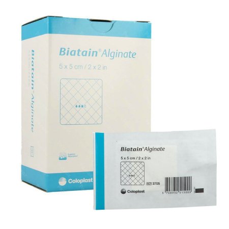 Biatain - Alginate Dressing 2 X 2 Inch Square Calcium Alginate / CMC (carboxymethylcellulose) Sterile - 3705