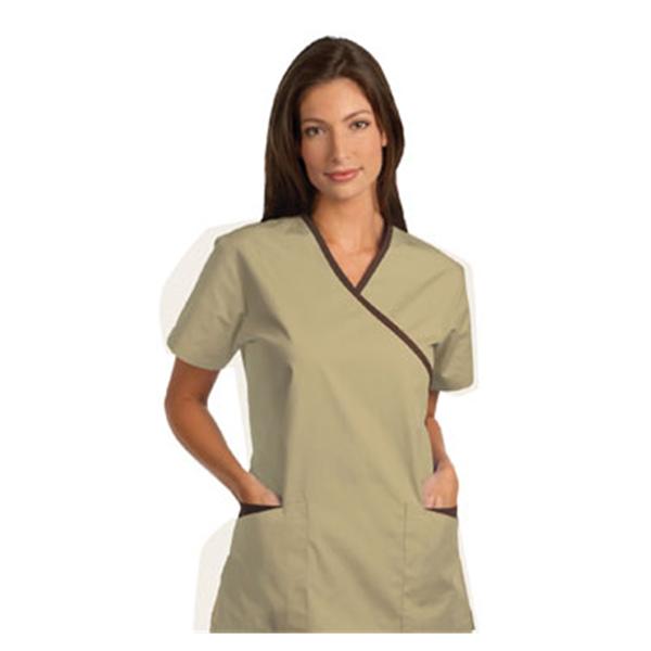 Fashion Seal Shirt Scrub Fashion Seal 7007 Womens Large Tan / Chocolate Ea - 7007-L
