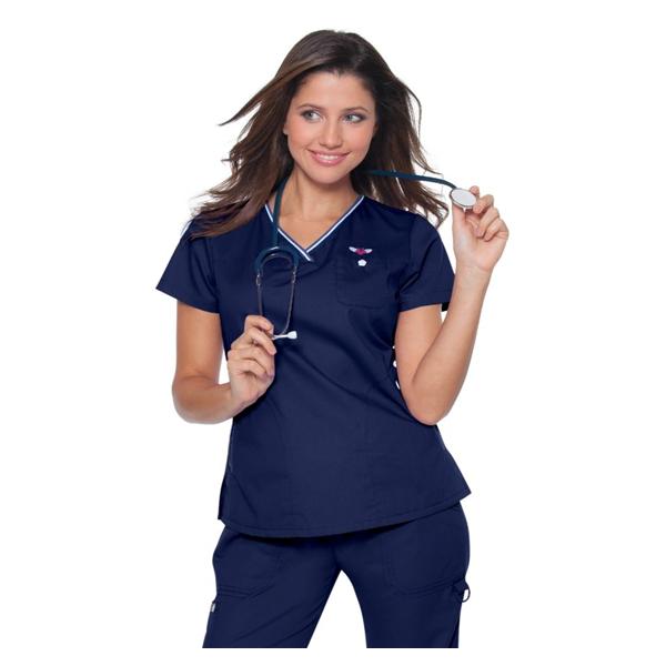 Koi by Kathy Peterson Shirt Scrub Ashley Womens X-Large Navy Ea - 113HRT-12-XL