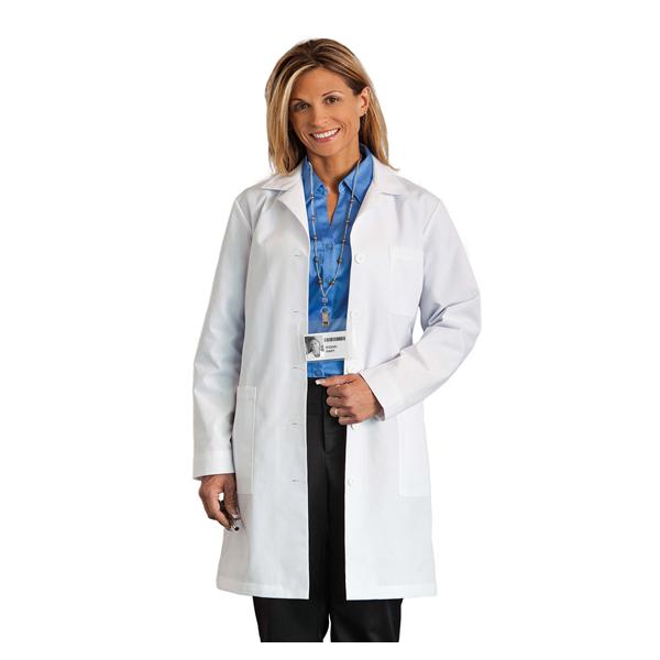 White Swan Uniform. Lab Coat 65% Polyester / 35% Cotton Meta Womens White Size 6 37 In Ea - 161-011-6