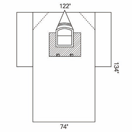 O&M Halyard Inc Neurology Drape Craniotomy Drape 122 W X 74W X 134 L Inch Sterile - 89062