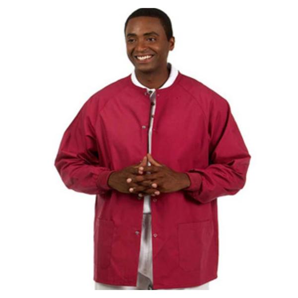 Fashion Seal Jacket Warm-Up 65% Polyester / 35% Cotton Unisex Cranberry Small 2 Pockets Ea - 6723-S