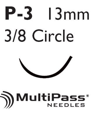 J & J Healthcare Systems Prolene Suture with Needle Nonabsorbable Uncoated Blue Suture Monofilament Polypropylene Suture Size 4-0 18 Inch Suture 1-Needle 13 mm Length 3/8 Circle Precision Point - Reverse Cutting Needle - 8699G