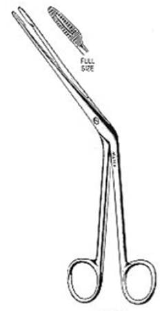 Miltex - Nasal Dressing Forceps Hartmann 7-1/4 Inch Length OR Grade German Stainless Steel NonSterile NonLocking Finger Ring Handle Angled Serrated Tip - 20-126