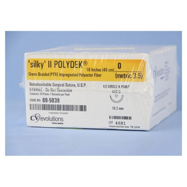 Teleflex Medical-CV Evolutions Suture 0 Polyester Kht-3 Polydek Green 18" Braid 36/Bx - 69-5039