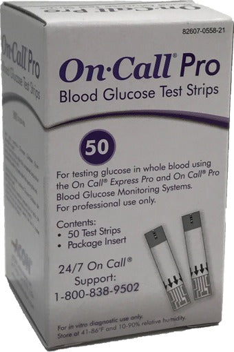 Acon Laboratories On Call Pro Blood Glucose Test Strip 50 Test Strips per Box - 755821