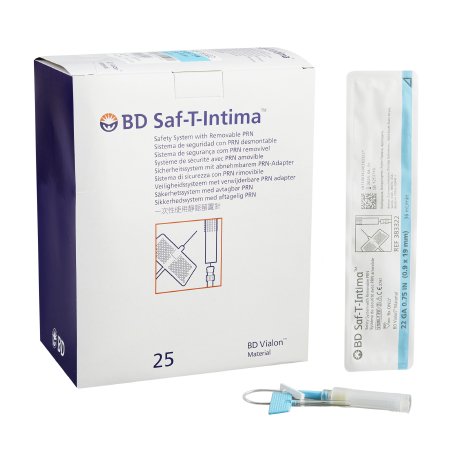 Saf-T-Intima - Closed IV Catheter 22 Gauge 0.75 Inch Retracting Safety Needle - 383322