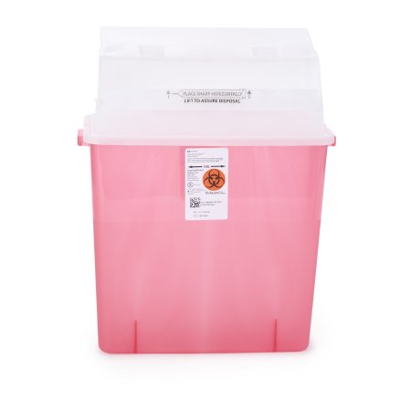 GatorGuard In-Room - Sharps Container 20-1/2 H X 14 W X 6 D Inch 3 Gallon Translucent Red Base / Clear Lid Horizontal Entry Counter Balanced Door Lid - 31314886