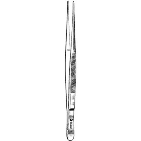 Sklar - Dressing Forceps Potts-Smith 7 Inch Length OR Grade Stainless Steel NonSterile NonLocking Thumb Handle Straight Serrated Tips - 52-3270