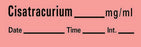 Timemed - Drug Label Anesthesia Label Rocuronium_mg/mL Date_Time_Int_ Fluorescent Red 1/2 x 1-1/2 Inch - AN-161