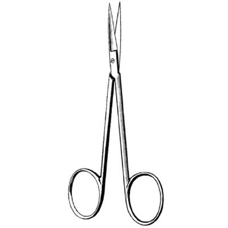 Sklar Surgi-OR Iris Scissors 4-1/2 Inch Length Office Grade Stainless Steel NonSterile Finger Ring Handle Straight Sharp/Sharp - 95-104