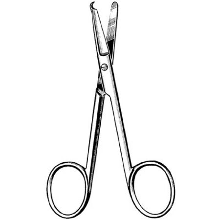 Sklar Surgi-OR Stitch Scissors Littauer 5-1/2 Inch Length Office Grade Stainless Steel (Pakistan) NonSterile Finger Ring Handle Straight Blunt/Blunt - 95-358