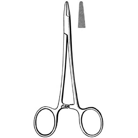 Sklar Surgi-OR Needle Holder 5-1/2 Inch Straight Serrated Tip Finger Ring Handle - 95-832