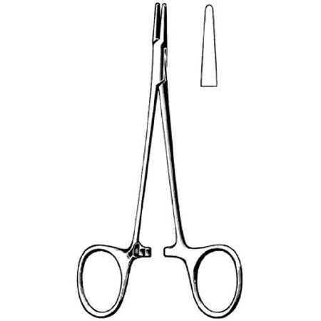 Sklar Surgi-OR Needle Holder 5-1/4 Inch Straight Smooth Tip Finger Ring Handle - 95-809