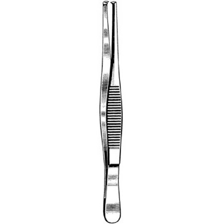 Surgi-OR - Tissue Forceps 5 Inch Length Mid Grade Stainless Steel NonSterile NonLocking Thumb Handle Straight Serrated Tips with 1 X 2 Teeth - 95-757