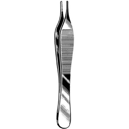 Sklar Surgi-OR Dressing Forceps Adson 4-3/4 Inch Mid Grade Stainless Steel NonSterile NonLocking Thumb Handle Straight Serrated Tip - 95-771