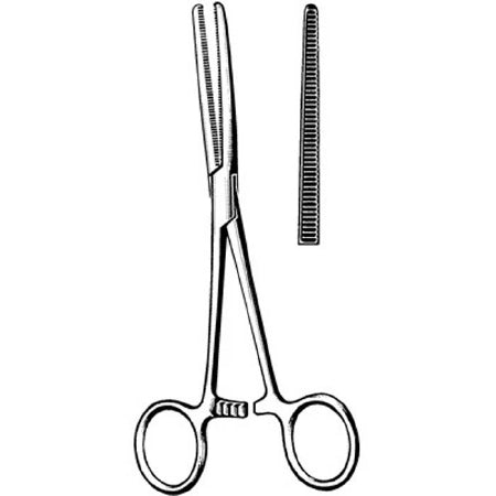 Surgi-OR - Hemostatic Forceps Rochester-Pean 7-1/4 Inch Length Mid Grade Stainless Steel NonSterile Ratchet Lock Finger Ring Handle Straight Serrated Tip - 95-481