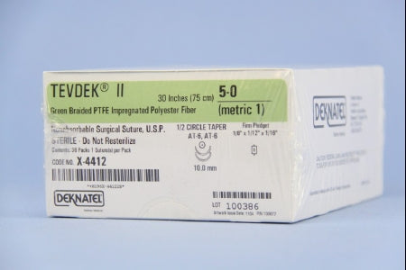 Deknatel Tevdek - Suture without Needle Braided Polyester Nonabsorbable Coated Size 2 - 0 18 Inch Suture - 7-914