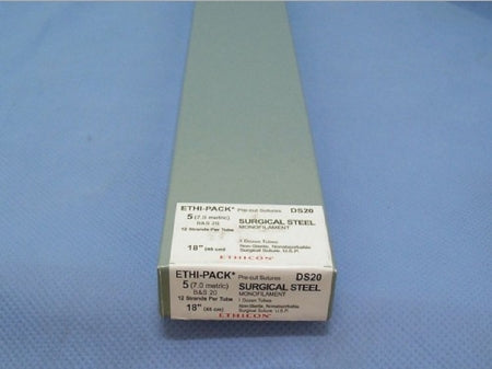 J & J Healthcare Systems ETHI-PACK Suture without Needle Stainless Steel Nonabsorbable Uncoated Size 2 - 0 18 Inch Suture - DS28