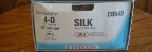 Perma-Hand - Suture with Needle Nonabsorbable Coated Black Suture Braided Silk Size 4 - 0 18 Inch Suture 1-Needle 17 mm Length 1/2 Circle Taper Point Needle - C054D