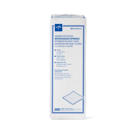 Medline - Gauze Sponge Cotton 12-Ply 3 X 3 Inch Square NonSterile - NON25312