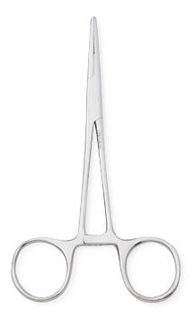 Centurion - Hemostatic Forceps Kelly 5-1/2 Inch Length Floor Grade Stainless Steel Sterile Ratchet Lock Finger Ring Handle Straight Serrated Tips - 66170